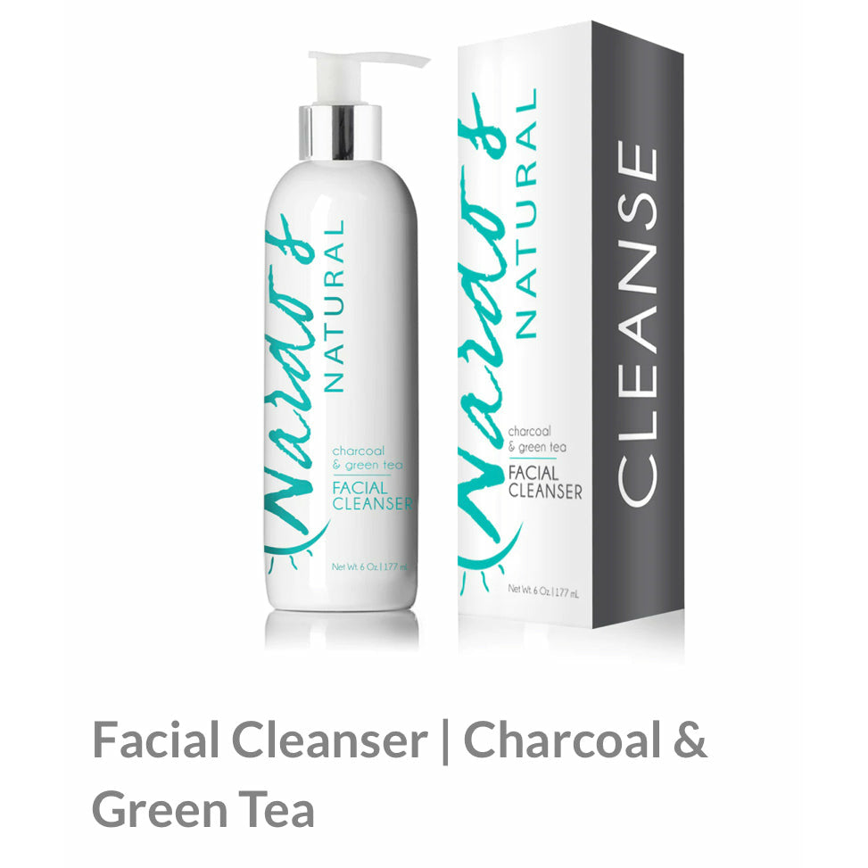 Natural Facial Cleanser-charcoal + Green Tea/ 6 oz